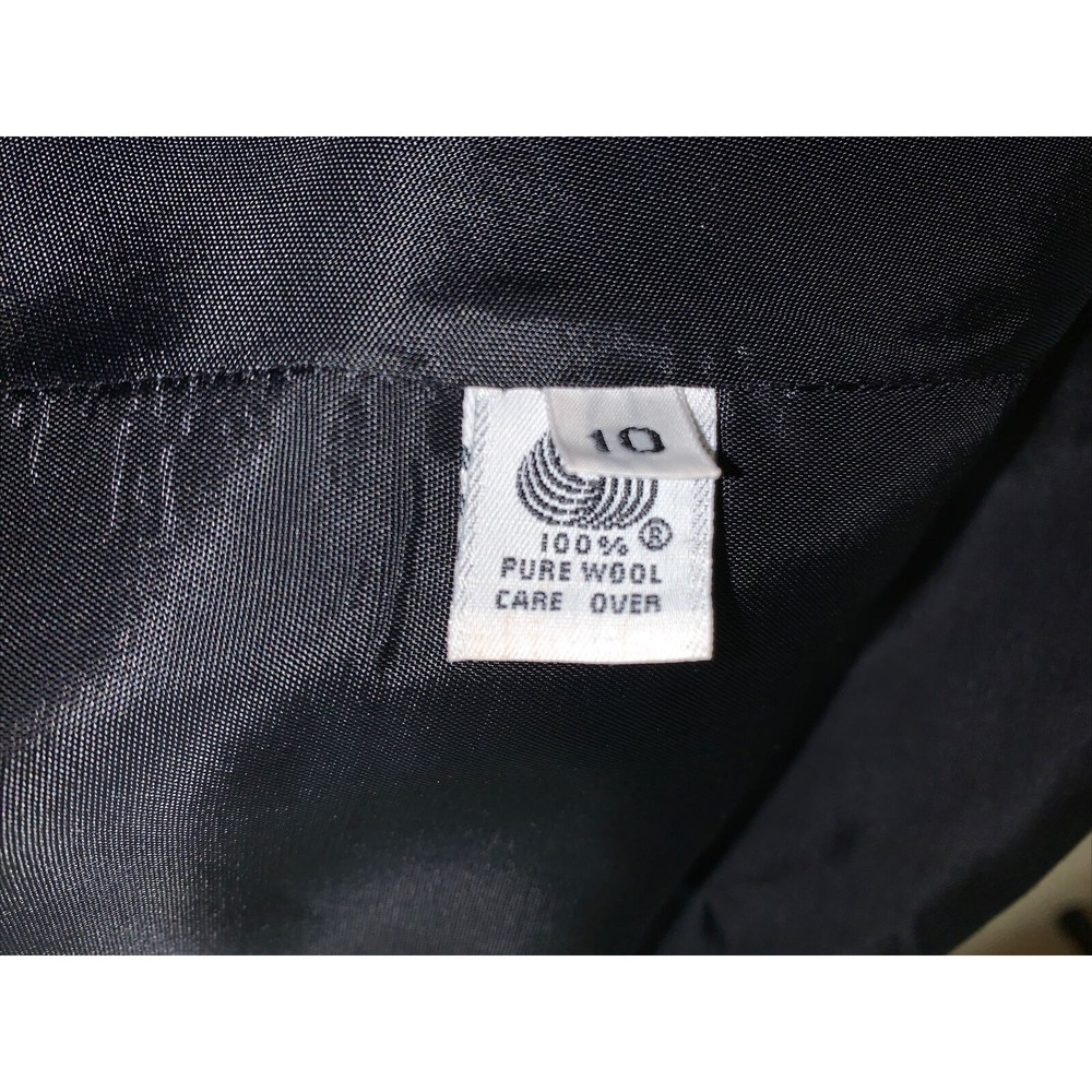 Vintage Women’s SZ 10 Coat Black Outdoor Cold Wool Double Breasted Knee Length - Picture 10 of 12